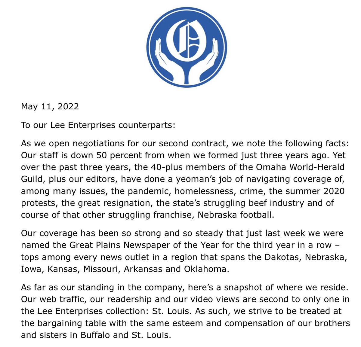 Omaha World-Herald Guild tweet media