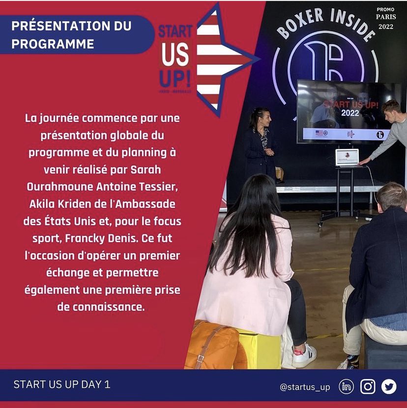 startusup1's tweet photo. [PROMO PARIS]

C’est une 1ere journée pleine d’émotion et d’ambition pour nos startupeurs au sein du @BoxerInside
Au programme : prise de connaissance, empowerment, réflexion personnelle et, bien sûr, du sport. 🥊
Petit retour en image, et en texte. https://t.co/eZHZkuLclM