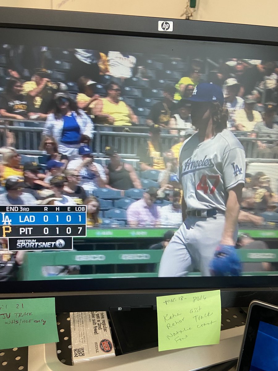 rocksathletics's tweet photo. Proud moment for a WHS Rocks Alum and his family.  Ryan Pepiot making his MLB debut as the starting pitcher for the Dodgers vs Pittsburgh.  ☘️💪 https://t.co/dLZXHqDPzy