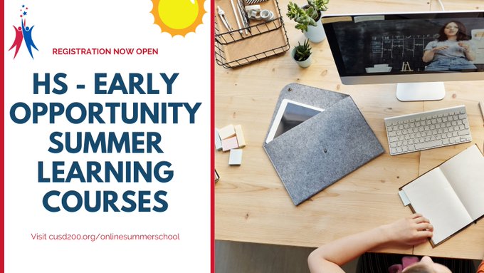 ismithcusd200's tweet photo. Students--Registration for Online Summer School Ends Friday, May 13th.  Hurry and Sign Up Now! Visit https://t.co/kSoKRuZgLq #YourCommunitySchools @CUSD200 @biscmj
@wncounseling @AlexiaEllett @JuliePavlini   
@WWS_ScottMcD @WWSCounseling @CamposLorie
@DanKorntheuer @WWSCalvert https://t.co/fgNqVYdWpK