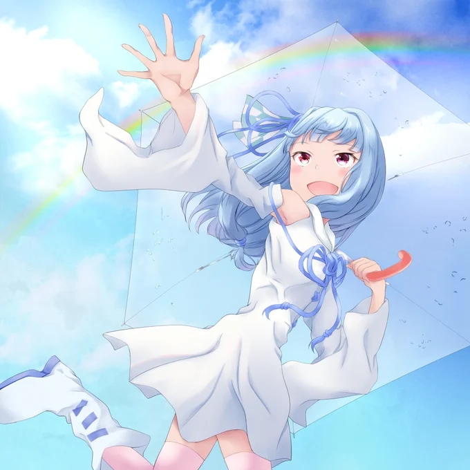 頂いたお題から
雨上がりに虹を見れて喜ぶ葵ちゃん(蕾) 