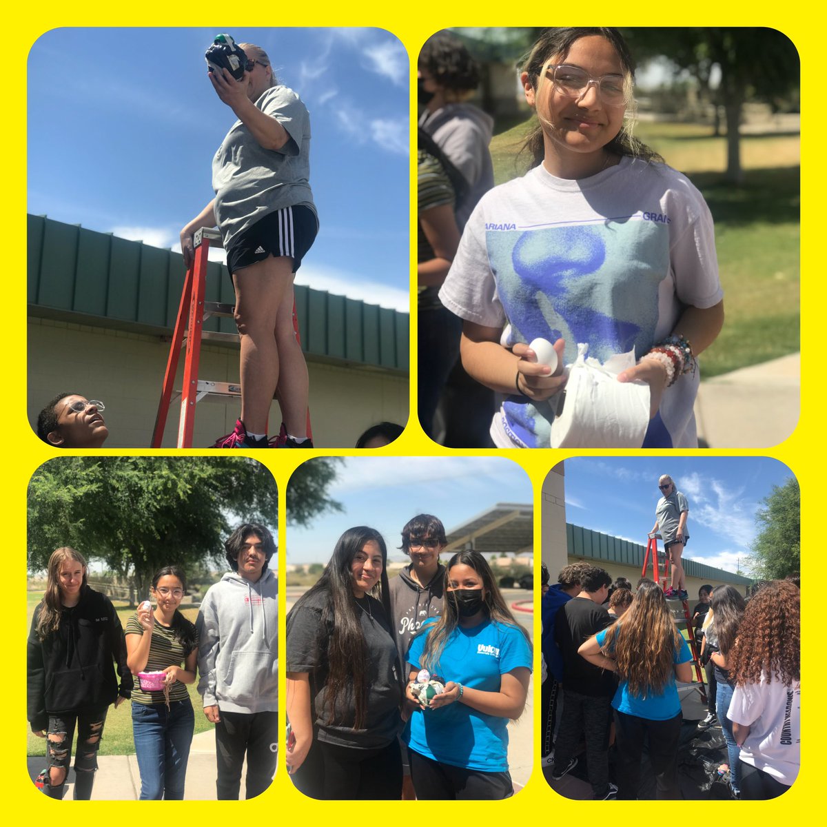 CountryMdwsElem's tweet photo. 8th grade #EggDrop activity. #Science #VictoriousVipers @PeoriaUnified11 @DrCarlosFPerez1 @Daniell71641160 @MrReid9 https://t.co/1i2O3mgN7z