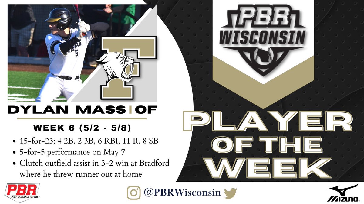 𝐏𝐁𝐑 𝐖𝐢𝐬𝐜𝐨𝐧𝐬𝐢𝐧: 𝐏𝐎𝐓𝐖 💫

Dylan Mass helped propel a potent Franklin offense to six wins last week and earned our 'Player of the Week' honors as a result - more on him, found below. ⤵️

📓🔗 bit.ly/3ssjh1b