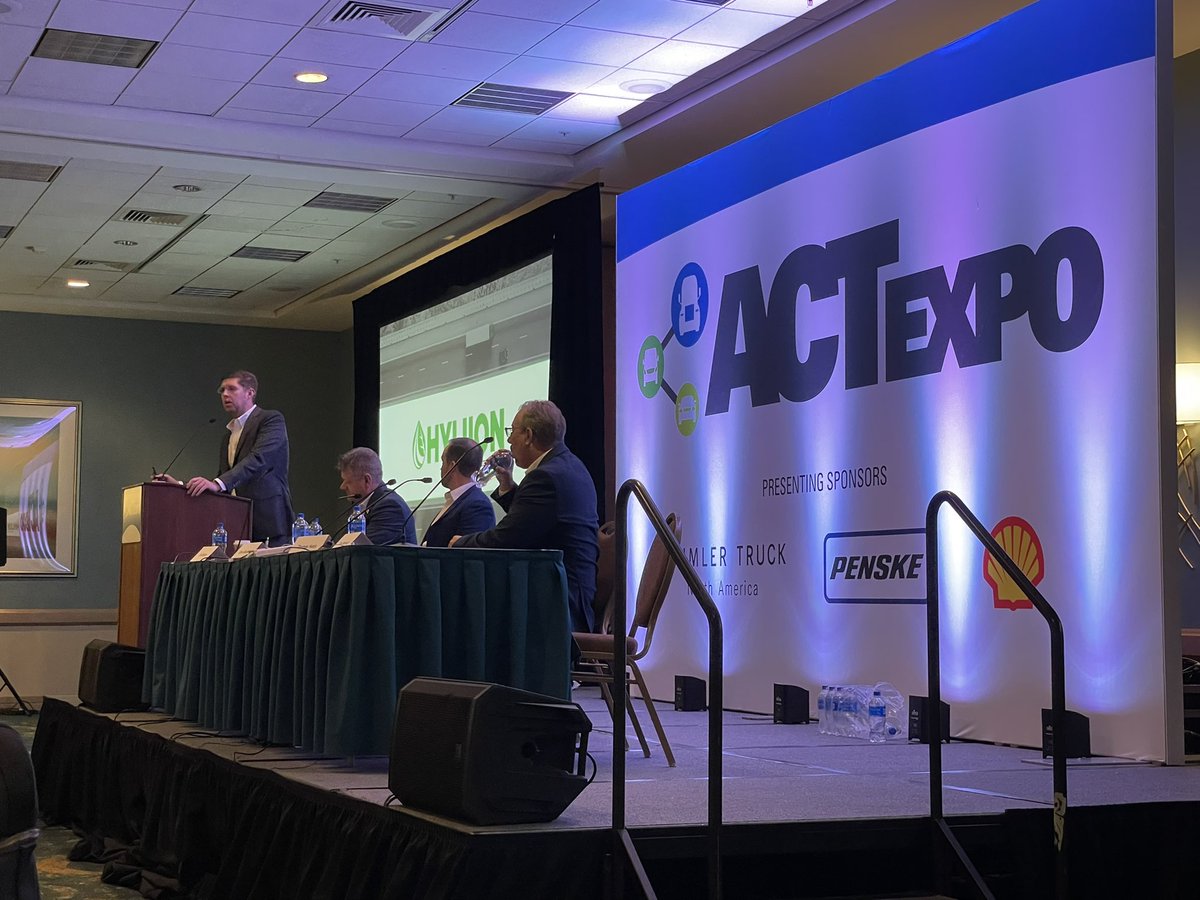 lynnmurraylyon's tweet photo. .@realThomasHealy talks about innovative practical ways to get to electrification with @hyliion trucks.  Renewable natural gas to reduce emissions with existing fuel infrastructure &amp; a lower total cost of ownership @ACTExpo #ACTexpo #actexpo22 #DRIVECLEAN #EV #RNG https://t.co/72R8MZPdiG