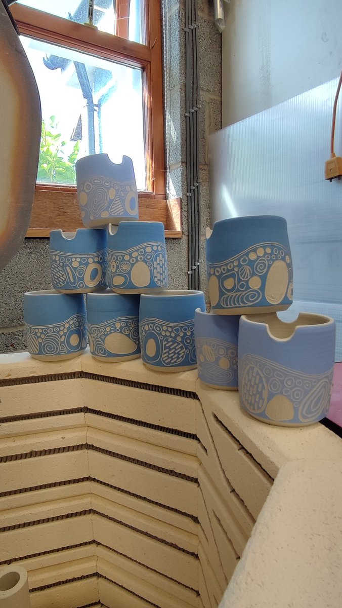 rozdowen's tweet photo. Starting to create the jigsaw of pieces to fill the kiln for the last bisque firing of pots for #potfestinthepens 3,4 & 5 June. If you're near Penrith then, come and say hi! https://t.co/078RVc2MDQ https://t.co/LujJy8Pujz
