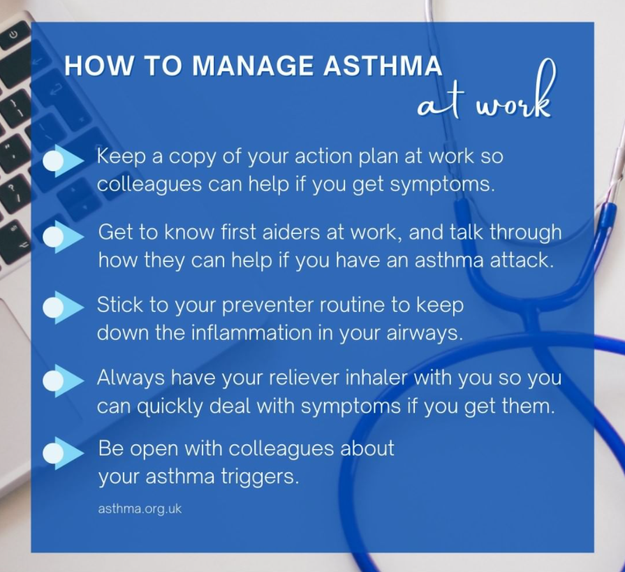 Respira_Tech's tweet photo. How to manage #asthma at #work. ♥♥♥♥ #respiratech #respira #asthma #breathe #breathing #copd #inhaler #pulmonarydiseases #asma #bpco https://t.co/4Qgdo0XNax