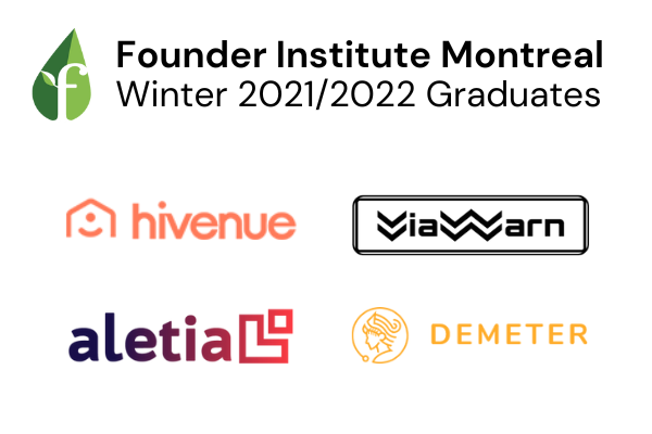 Founder Institute (@founding) on Twitter photo 🇨🇦 FI #Montreal Launches New Tech #Startups in Winter 2021/2022 cohort→ fi.co/insight/montre…
🙌 Congrats to the #founders of <a href="/getHivenue/">hivenue</a>, <a href="/ViaWarn/">ViaWarn</a>, <a href="/AletiaTalent/">Aletia</a> and #DemeterFood!
<a href="/SergiusEscobar/">Sergio A. Escobar</a> <a href="/MontrealFI/">Founder Institute Montreal</a> <a href="/MTLstartup101/">Montreal Startup Founder 101</a> #StartupMontreal #MontrealStartups #FIworldwide 🇨🇦 FI #Montreal Launches New Tech #Startups in Winter 2021/2022 cohort→ fi.co/insight/montre…
🙌 Congrats to the #founders of <a href="/getHivenue/">hivenue</a>, <a href="/ViaWarn/">ViaWarn</a>, <a href="/AletiaTalent/">Aletia</a> and #DemeterFood!
<a href="/SergiusEscobar/">Sergio A. Escobar</a> <a href="/MontrealFI/">Founder Institute Montreal</a> <a href="/MTLstartup101/">Montreal Startup Founder 101</a> #StartupMontreal #MontrealStartups #FIworldwide