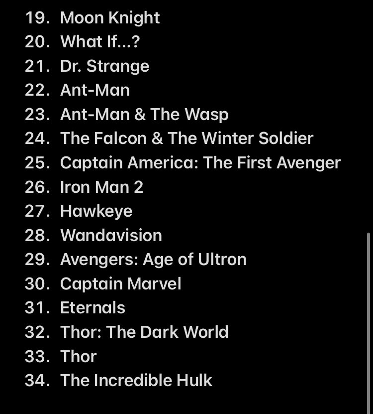 LukeShot1st's tweet photo. New MCU Ranking post-Moon Knight &amp; Dr. strange 2 viewings! #MCUinReview https://t.co/yzNaiPNPAD