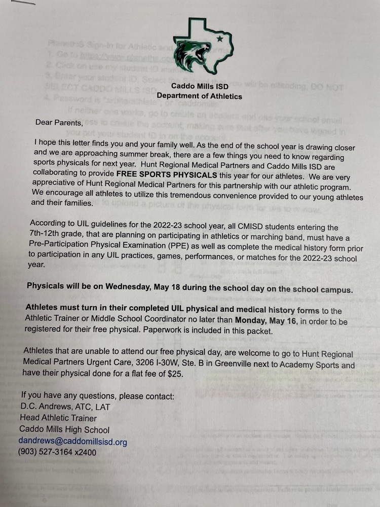 CMMSFoxes on Twitter "Information about athletic physicals was sent