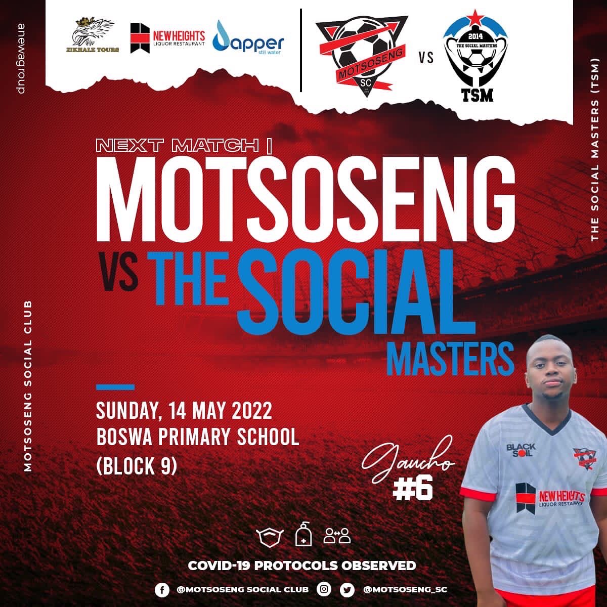 Motsoseng_SC's tweet photo. This weekend we back on our home ground in block 9 as we take on Social Masters SC and we promise nothing but pure Sunday soccer entertainment for the fans 🙌🏾🙌🏾🙌🏾🙌🏾🙌🏾.. #MotsosengSundays #ZikhaleTours #DapperStillWater #NewHeights https://t.co/M78Svv6AZM