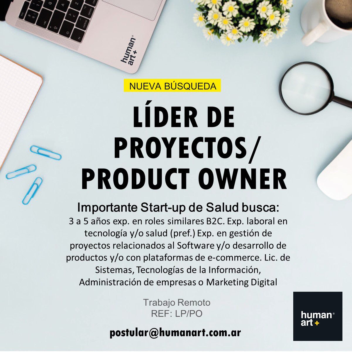 patof14's tweet photo. 📢Búsqueda laboral!
Estamos buscando Product Owner para MDB15, startup de nuestro portfolio. https://t.co/LLCiFx01D7
Si querés sumarte a este gran proyecto y trabajar con un equipo increíble, envia tu CV a postular@humanart.com.ar, asunto: LP/PO https://t.co/RItM5n42Ud