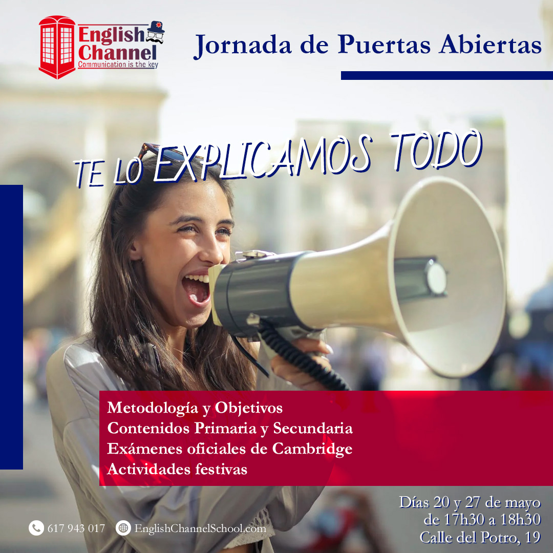 EnglishChanne12's tweet photo. Ven a vernos los días 20 y 27 de mayo de 17h30 a 18h30 para explicártelo todo. Metodología, contenidos de Primaria y Secundaria, preparación de exámenes oficiales Cambridge y actividades festivas de inmersión al #ingles para utilizarlo desde el primer día
https://t.co/m2O5u0G336 https://t.co/UPYhyisL7Z
