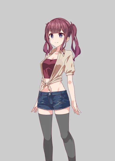 夏服です、趣味を織り交ぜつつ綺麗にまとめるのが難しかったので調整が入るかもしれません。 