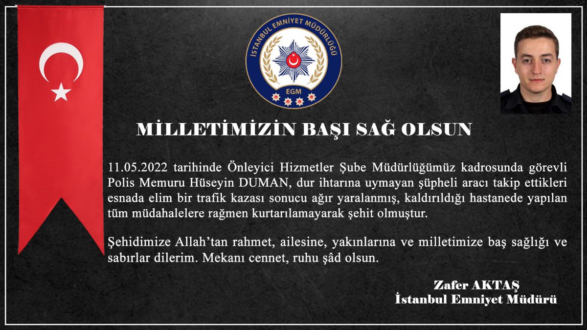 istanbul_EGM's tweet photo. Milletimizin başı sağ olsun🇹🇷 https://t.co/U5Qm93HU3j