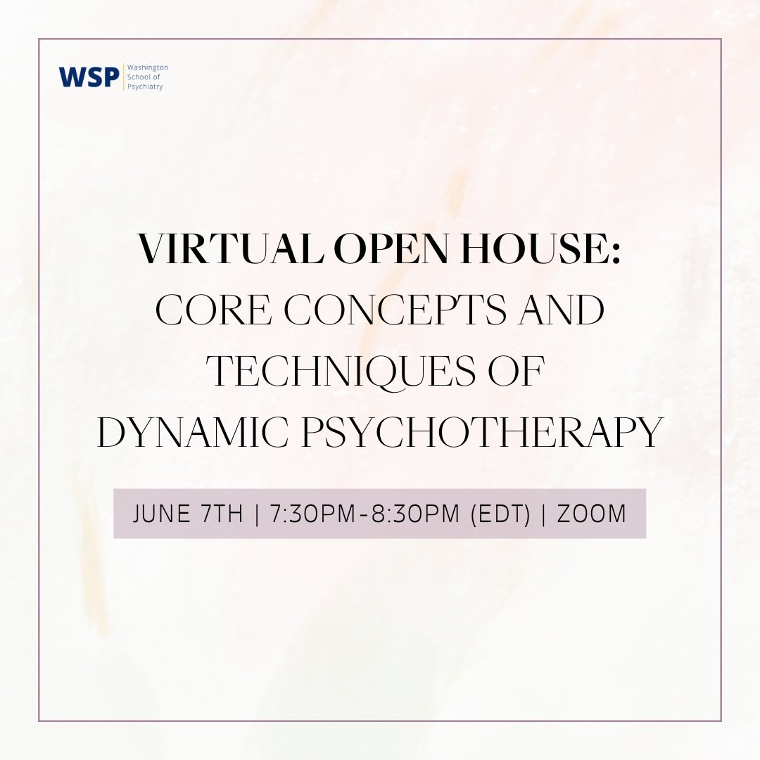 wsp_dc's tweet photo. Interested in exploring psychodynamic psychotherapy?

See what the Core Concepts and Techniques of Dynamic Psychotherapy Certificate Training Program has to offer at https://t.co/r71YLySc5p. 

Then come meet the CCTDP faculty on June 7th.  https://t.co/w3SJ6aiVlb https://t.co/P8sD2Gm1OH
