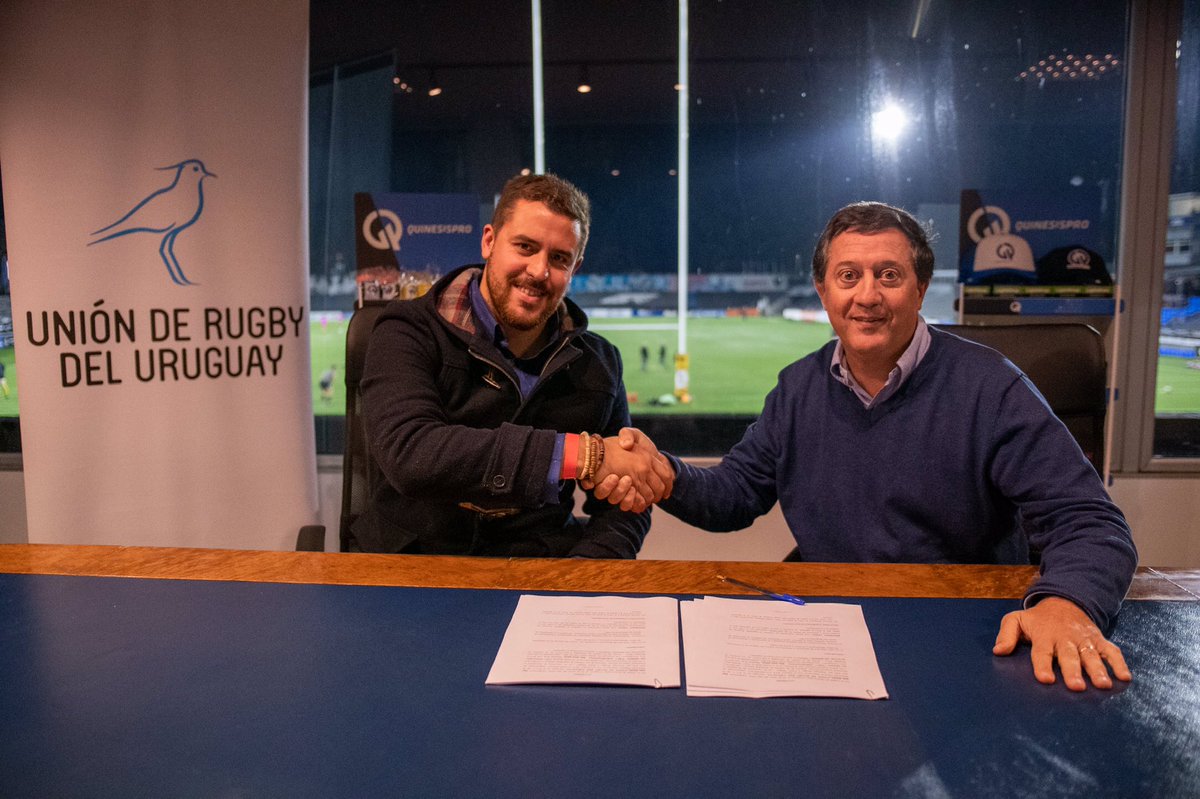 RugbyUruguay's tweet photo. 👋🏼 ¡Bienvenidos a la Unión de Rugby del Uruguay, @QuinesisPro! https://t.co/0f1eGGKYpc