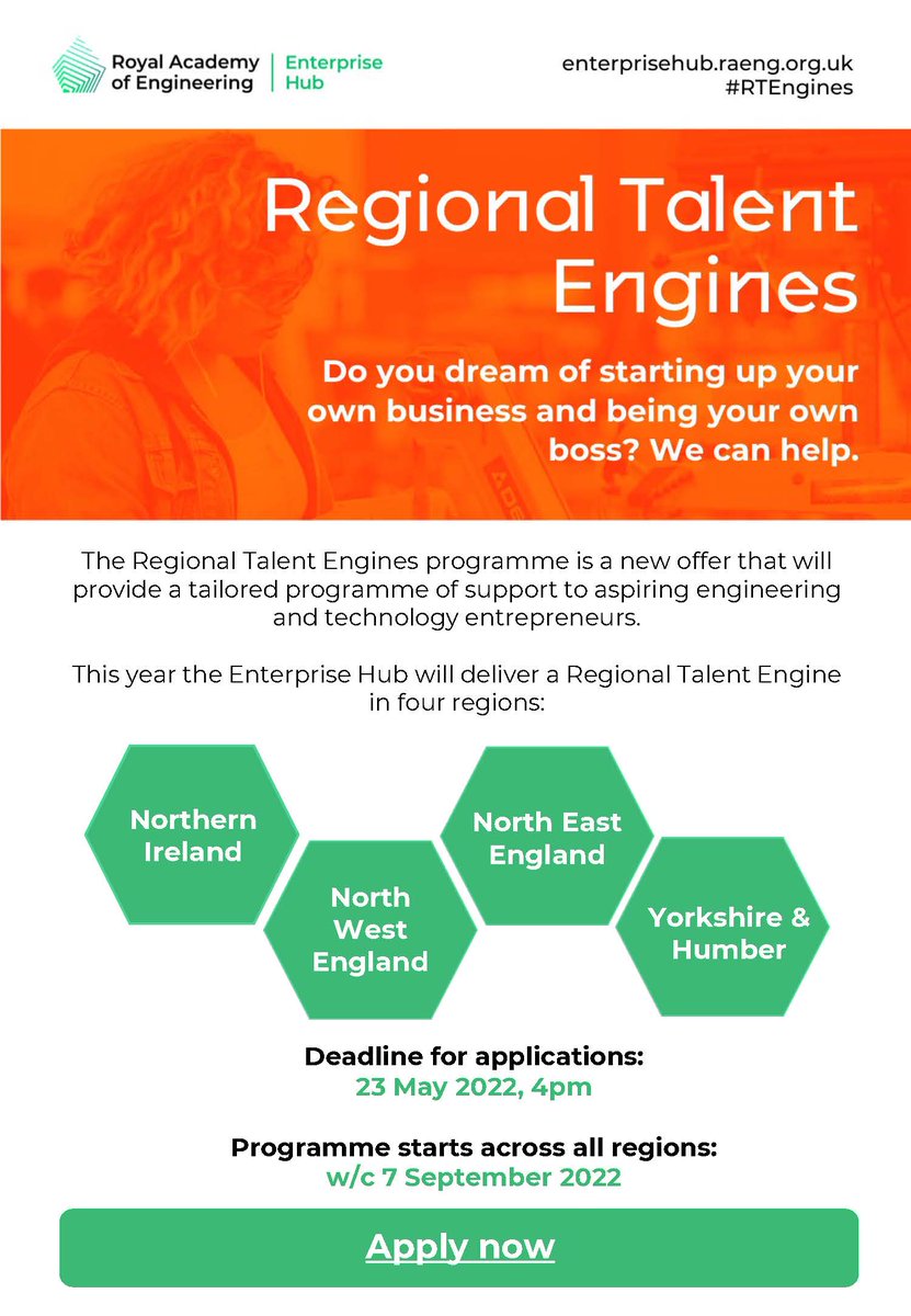 TWI_Ltd's tweet photo. The @RAEngNews's Enterprise Hub has reopened its accelerator for early stage #engineering entrepreneurs in Yorkshire and Humber, and the North East, providing #funding, mentoring and connections to those with an engineering #innovation idea.

https://t.co/idmT7GLBVd
#RTEngines https://t.co/tIlvqTOGKK