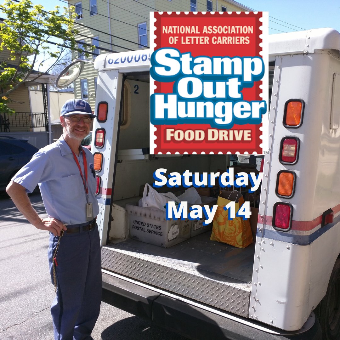 EBayFoodPantry's tweet photo. The Letter Carriers' #StampOutHunger food drive will be this Saturday! Please leave non-perishable food donations next to your mailbox for Letter carriers to pick up when they deliver the mail. All food donated in Bristol will be brought to #EBFP to feed our neighbors in need! https://t.co/yhwzX57MuB