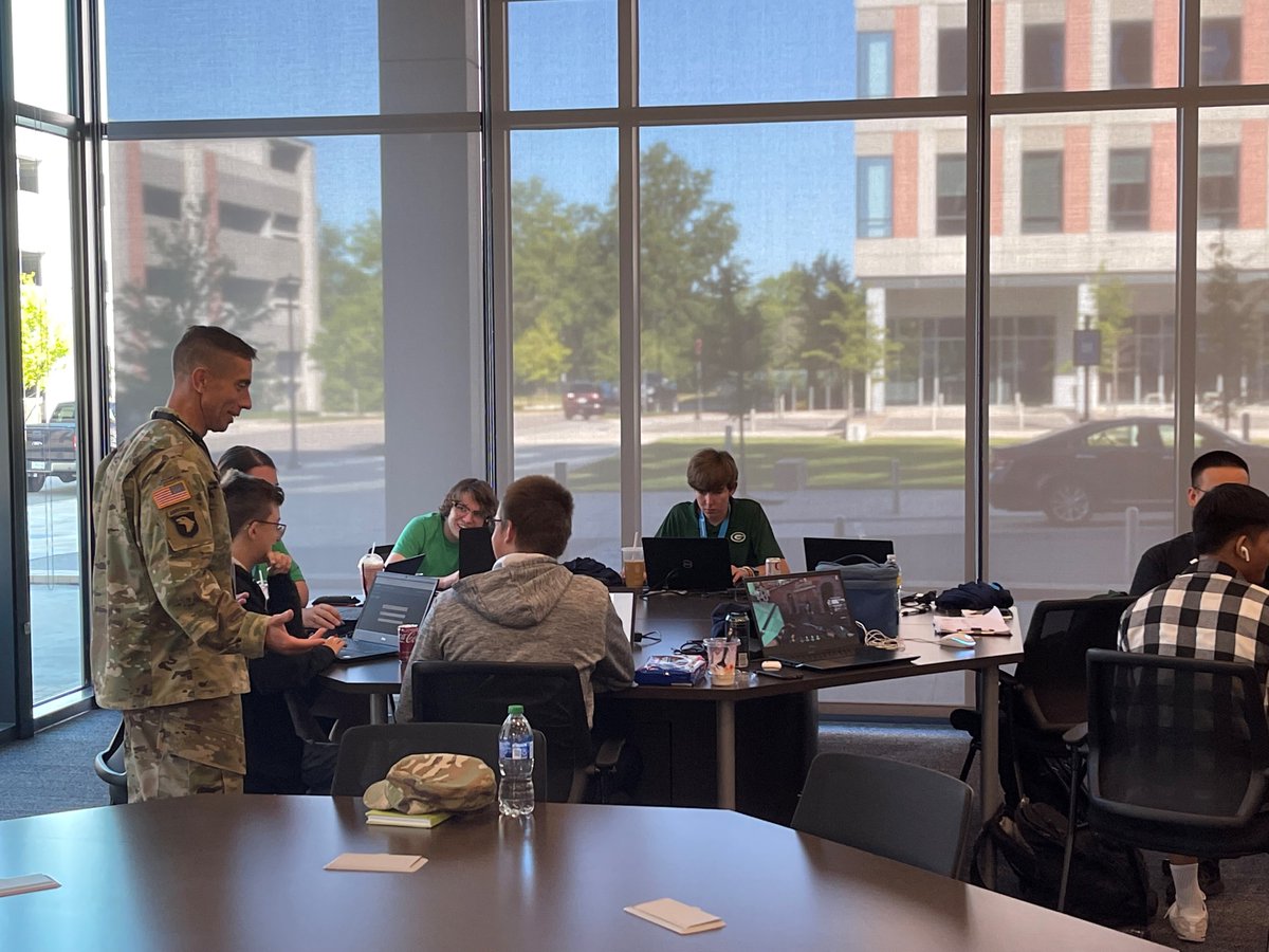 GACyberCenter's tweet photo. Brig. Gen. Paul Stanton, USA, commander, @CG_CyberForge stopped by @ParsonsCorp CERTS Capture the Flag event to encourage the middle/high school participants. 151 participants competing in 41 teams participated in the annual event.
#CTF #AFCEACERTS #capturetheflag https://t.co/dH8KEaOma7