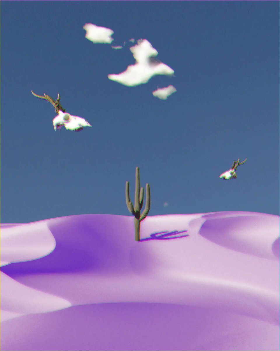 RedwoodWoke's tweet photo. Made this in Blender 🌵☀️ 
Surreal Desert
.
.
Inspired by @outrunyouth 
.
.
#blenderart #Blender3D #photoshop #NFTs #SURREALISM https://t.co/LZ1ldii37h