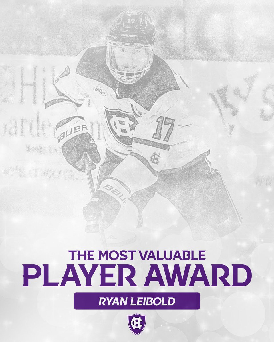 HCrossMHockey's tweet photo. The recipient of the Most Valuable Player Award was Ryan Leibold. Leibold finished the season tied for first in goals, second in assists and first in total points with 26.

#GoCrossGo https://t.co/SPkXOWiWZL