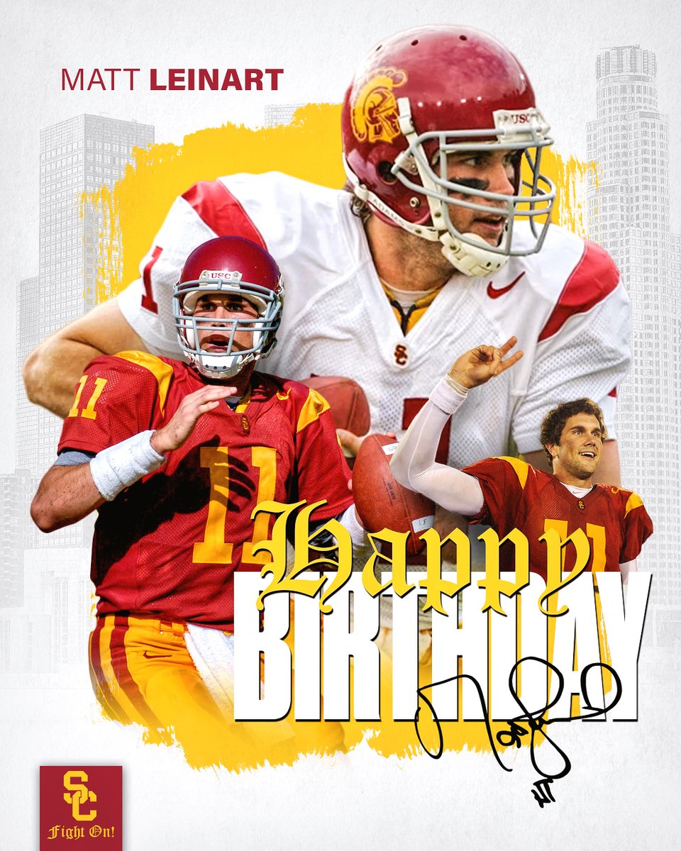 USC Football (@USC_FB) on Twitter photo 2022-05-11 23:04:57 Happy Birthday @MattLeinartQB 🏈 #FightOn✌️ Happy Birthday @MattLeinartQB 🏈 #FightOn✌️