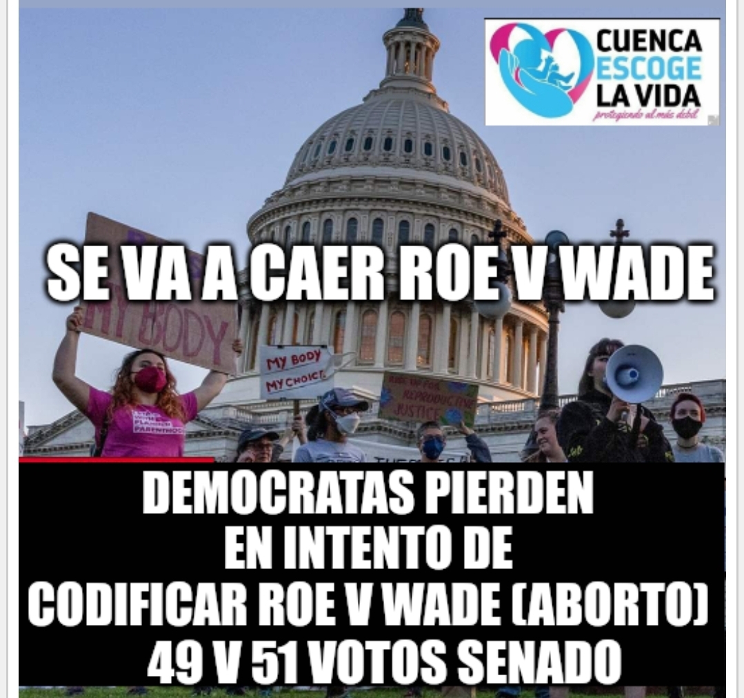 Desesperados por la filtración de un borrador de la decisión de la Corte Suprema de EEUU ABOLIENDO Roe v Wade [aborto federal] por INCONSTITUCIONAL, Demócratas intentan FALLIDAMENTE codificar #RoevWade pero los Republicanos los bloquearon. <a href="/AsambleaEcuador/">Asamblea Nacional</a> <a href="/CorteConstEcu/">Corte Constitucional</a>