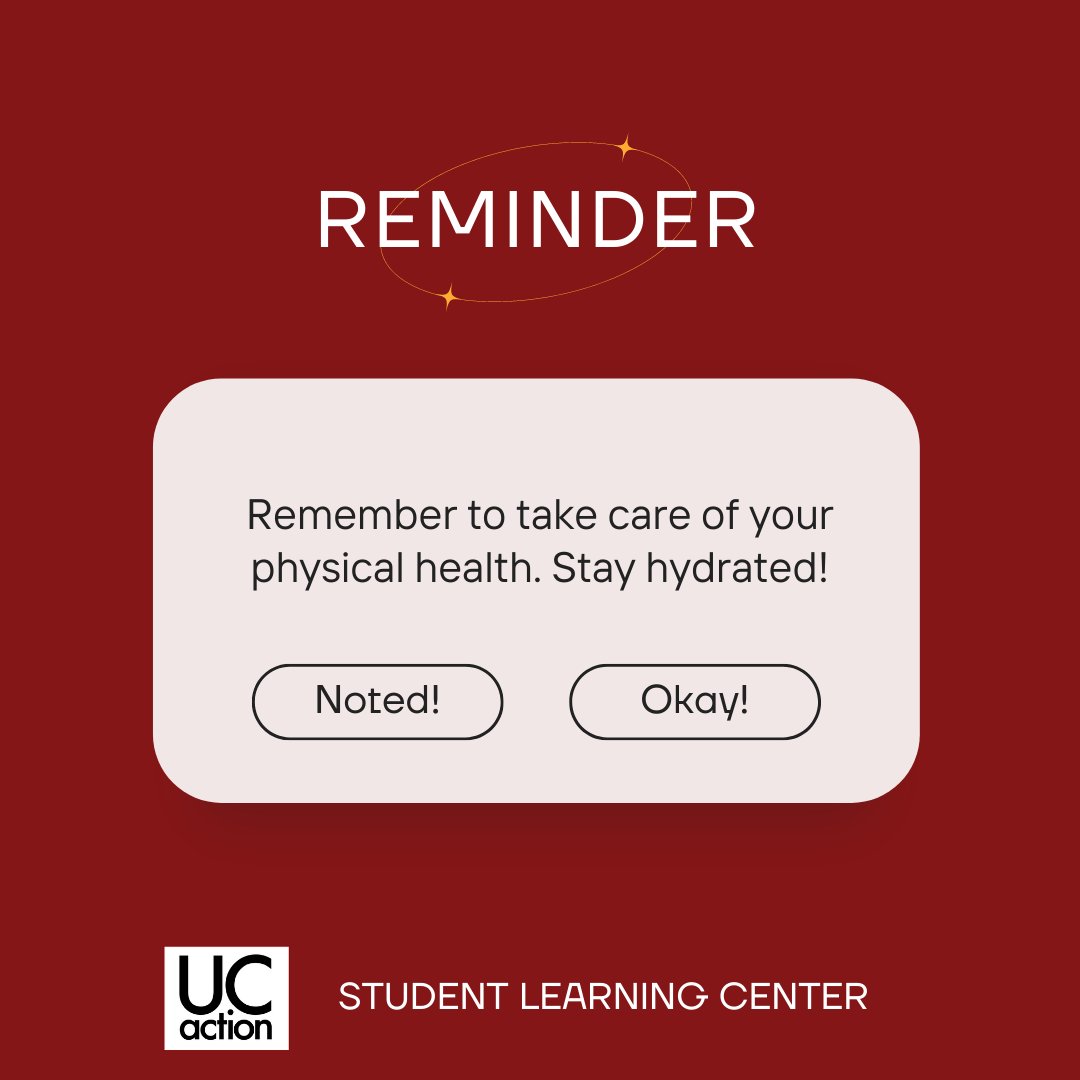 Friendly reminder to stay hydrated. #finalsweek