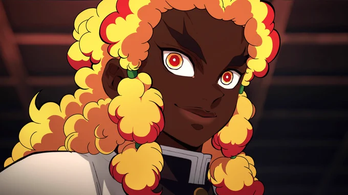 Rengoku is dark-skinned! 