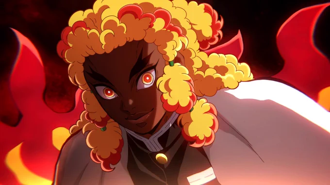 Rengoku is dark-skinned! 