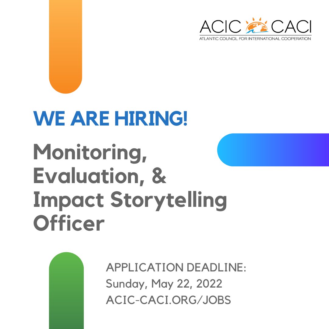 ACIC's tweet photo. Interested in #RBM, monitoring evaluation and communicating impact? We're looking for a 'Monitoring, Evaluation & Impact Storytelling Officer'! Apply now: https://t.co/5RXw4GKLI6.
#hiring #Monitoring #DevelopmentCommunications #ResultsBasedManagement #DevelopmentSectorJobs https://t.co/qp1KogqQXA