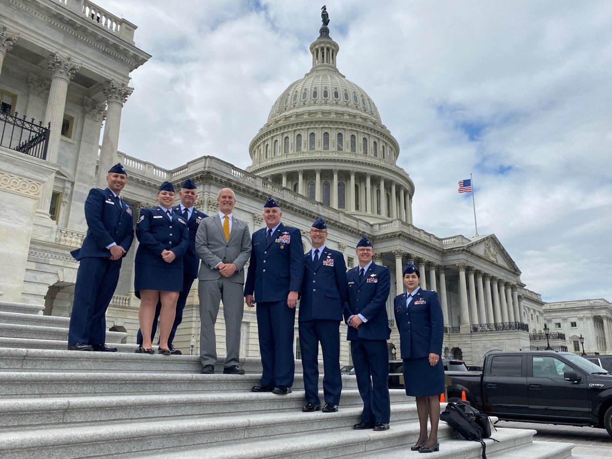 RepRickLarsen's tweet photo. This afternoon, I met with @WAANGCC's commander, Brigadier General Gent Welsh, to discuss how Congress can support Washington airmen with the training, tools and technology to do their jobs and keep Washingtonians safe. https://t.co/jX7cBmkTiA