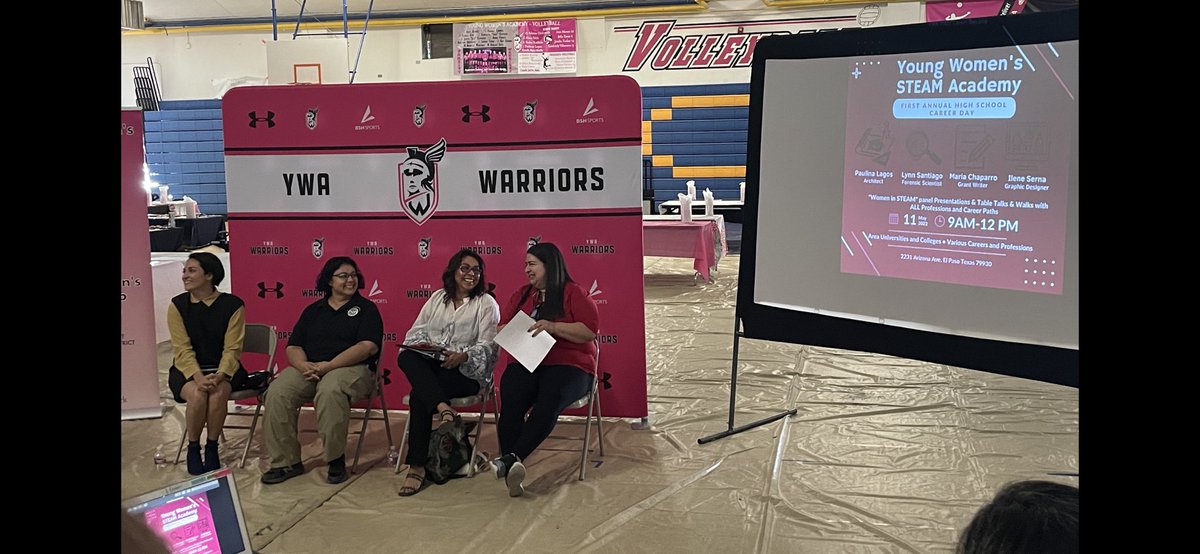 CoachLPacheco's tweet photo. What a memorable and inspirational Career Day! Our amazing Women in STEAM panel presenters were so impressive and unique. Students at  @YWSteamPrepNT can’t thank you enough. HUGE SHOUTOUT to EVERYONE who joined our table talks and connected with our students! https://t.co/XQGwo5kn2Y