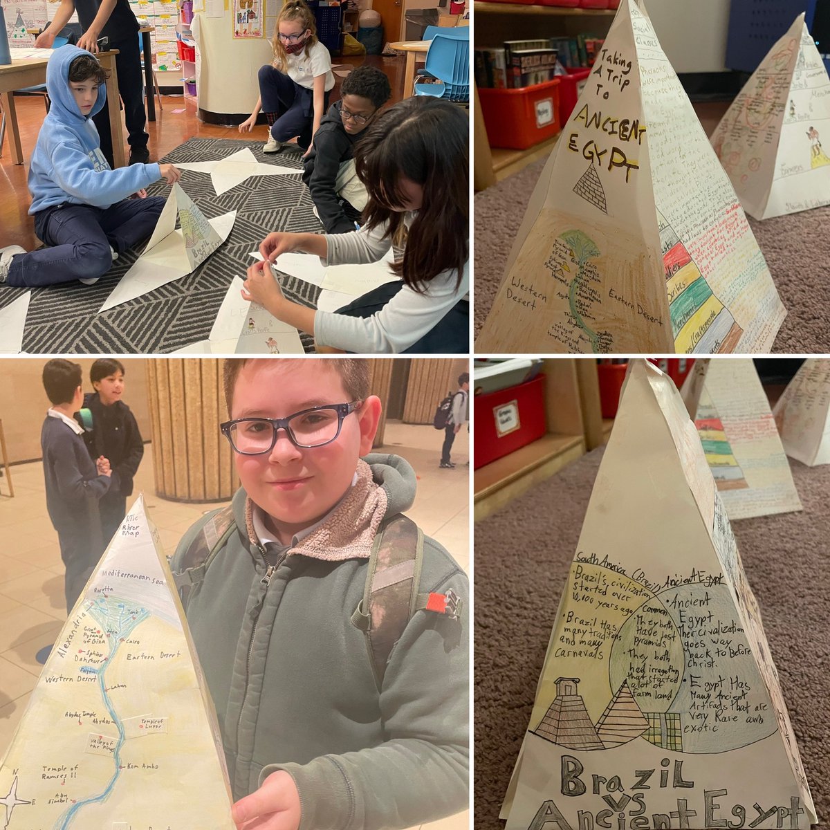 Leman_Gr5's tweet photo. Ss created “Pyramids of Knowledge” to share their learning of Ancient Egypt. #art #creative #ancientcivilizations #knowledgeable https://t.co/ilJWyEzsbw