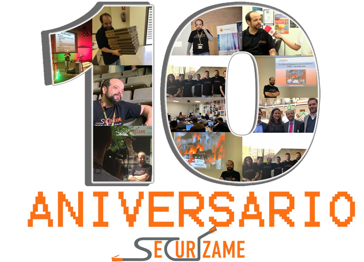 Securizame's tweet photo. ¡Hoy estamos de cumpleaños! ¡Securízame cumple una década compartiendo la pasión por la ciberseguridad! ¡Muchas gracias a todos los que lo hacéis posible! Compañeros, alumnos, clientes, colaboradores ¡No sería posible sin vosotros! https://t.co/5YMPgZE081 #CiberSeguridad #Noticia https://t.co/cC0s0AGHDE