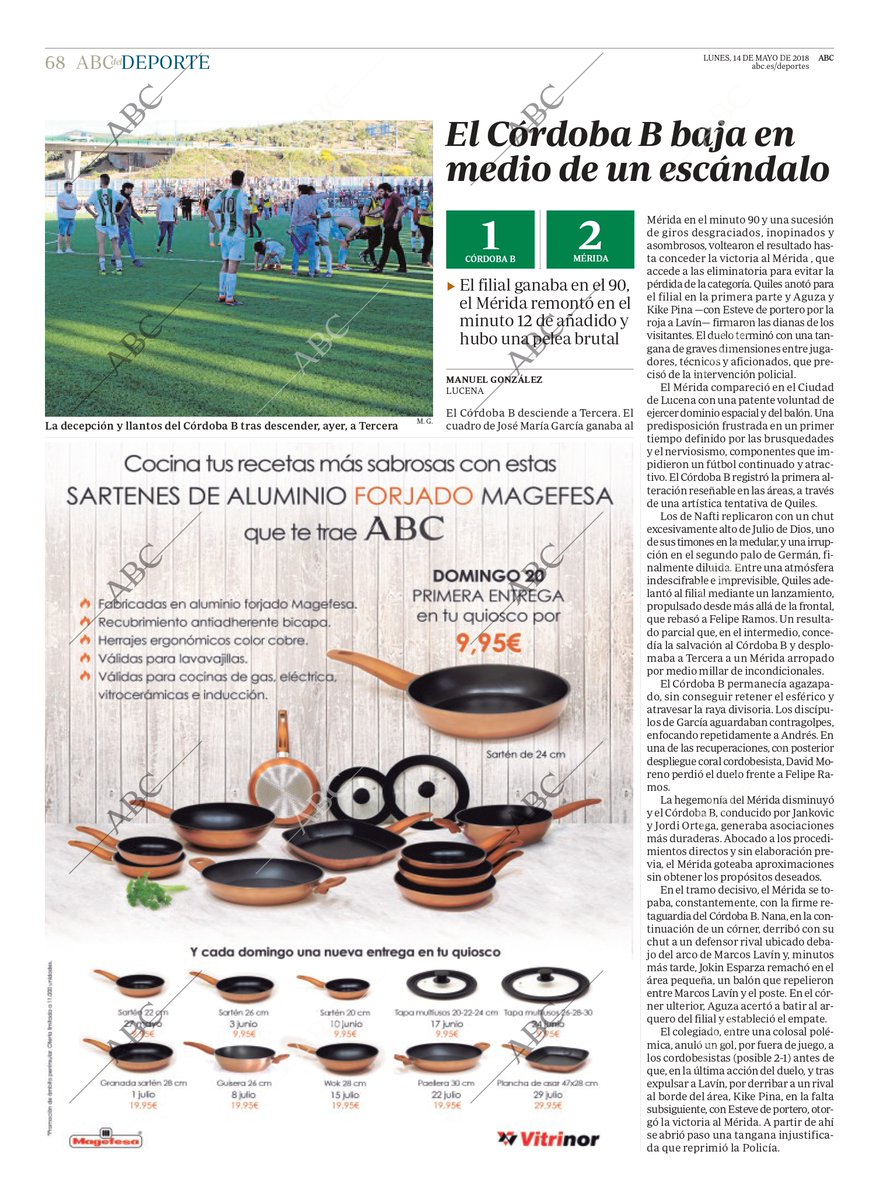 efe_merida's tweet image. Tal día como hoy, un 13/5/2018 el @Merida_AD remontó un histórico partido contra el @CordobaCF_ofi B @Cantera_CCF disputado en Lucena con goles de Paco Aguza y Kike Pina. Aquello significó salvar el descenso directo y jugar playout contra el @CoruxoFCoficial