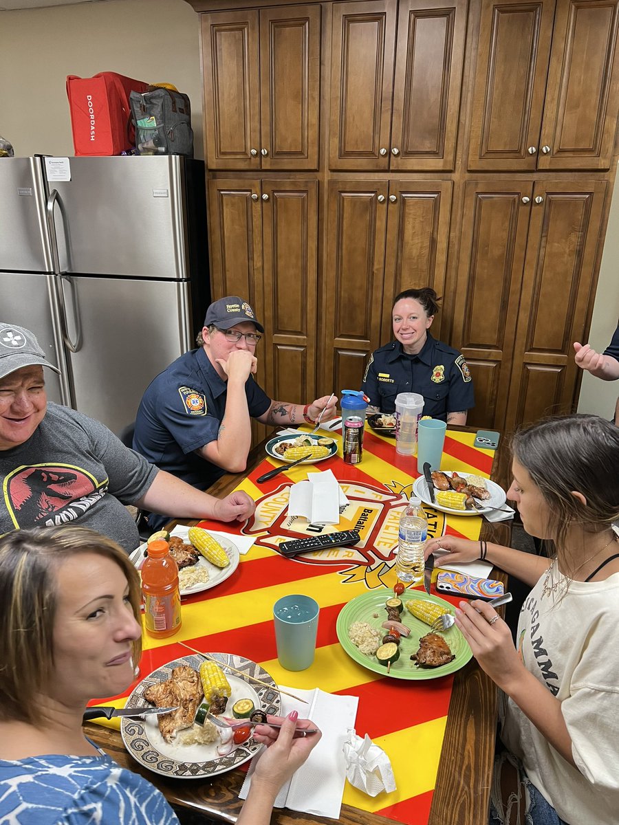 joedom's tweet photo. Having dinner with the heroes at FCFD Station 11. Chaplain Frank manning the grill #firechaplain #fire #ems #firstresponders https://t.co/kCSBnCspfh