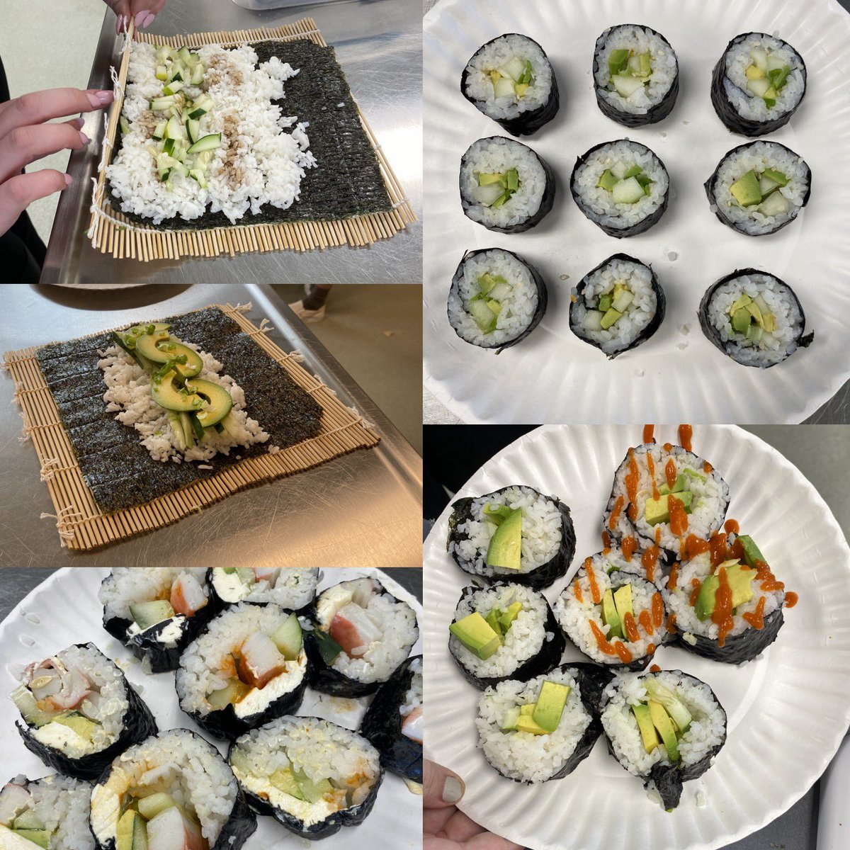 ICWest_FCS's tweet photo. Sushi day!  Culinary Arts students made some good looking rolls! https://t.co/QiJP4n46wP