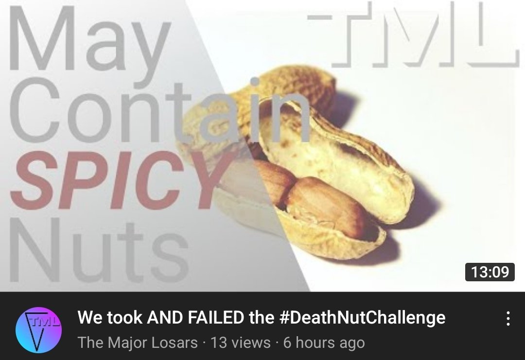 src22000's tweet photo. In todays video we try (and horrendously fail) the #DeathNutChallenge. Watch to the end as we put ourselves through pain for your enjoyment! And buy the merch!

https://t.co/fgMWsVbmhm

#smallyoutuber #funny #NewVideoAlert #content #smallchannel #comedy #challenge https://t.co/oKtZQgq1tZ