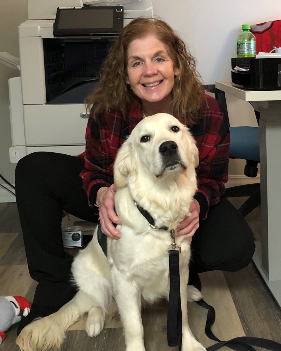 NFPMedCenter's tweet photo. NFP thanks all of our dedicated nurses for all of the hard work they continue to put forth during these trying times. Check out one of our nurses, Karen Serrano with Everest, a service puppy in training! #NursesWeek #nurselife #nrlife #yearofthenurses https://t.co/NUS4bz7npk