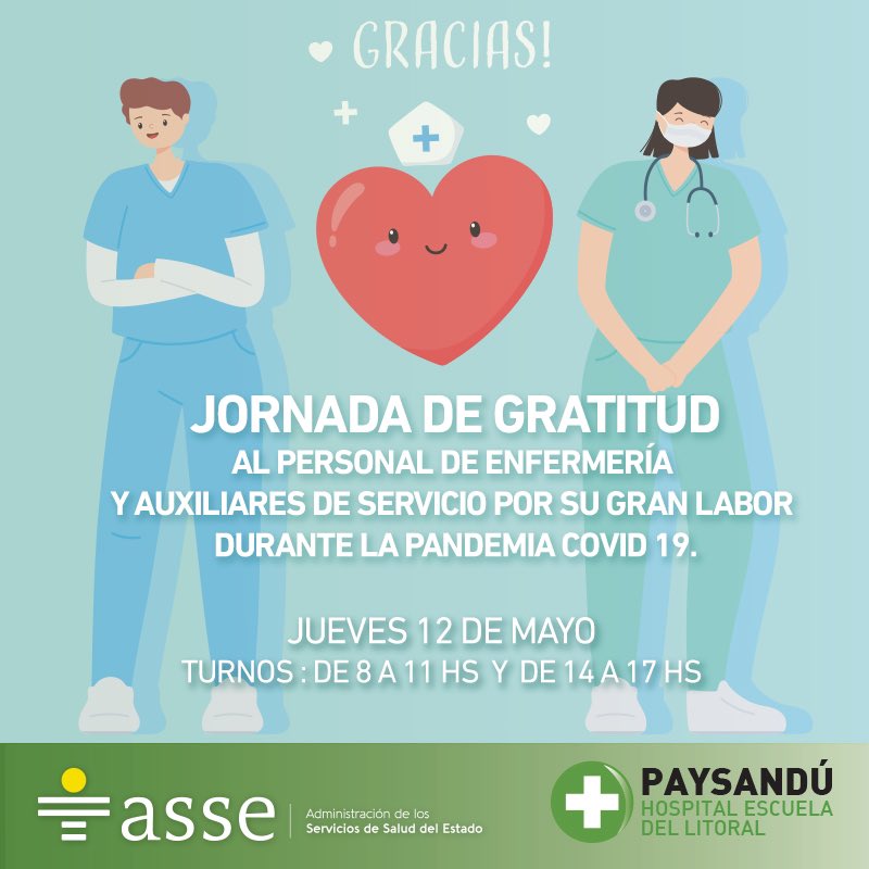 HospitalPaysan1's tweet photo. 📌Invitamos en su día al personal de Enfermería a ser parte de la jornada  de gratitud.
#hospitaldepaydandu https://t.co/TM4TxBjPj2