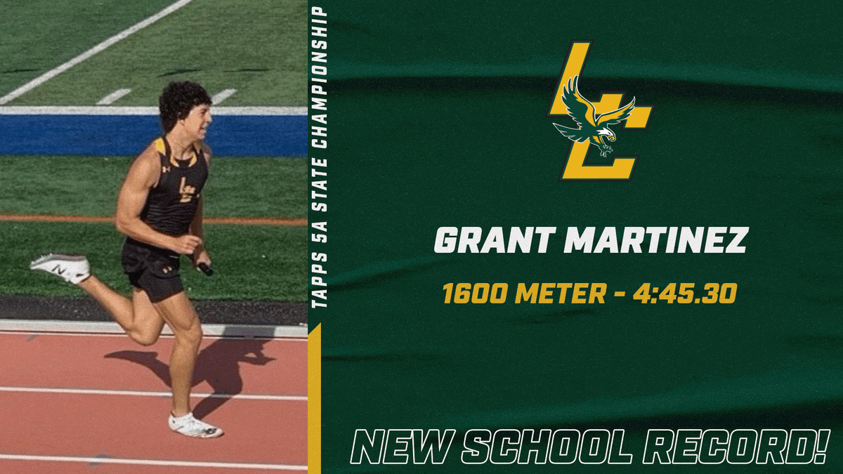 🚨SCHOOL RECORD🚨

Grant Martinez broke the LCA Boys Track school record in the 1600 M race with a time of 4:45.30 seconds at the TAPPS 5A State Track Championship! 🦅🏃‍♂️