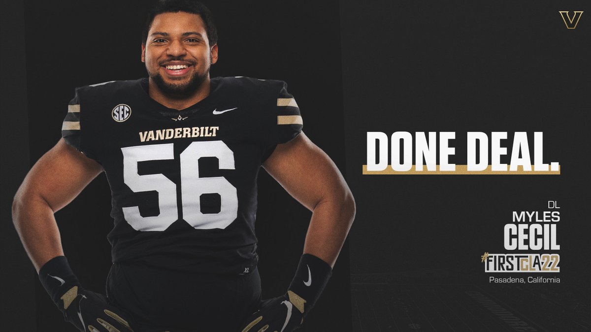 𝗢𝗙𝗙𝗜𝗖𝗜𝗔𝗟 ✍️

Excited to welcome <a href="/MylesACecil/">Myles Cecil, M.Ed, CPA</a> to Vanderbilt‼️

#AnchorDown