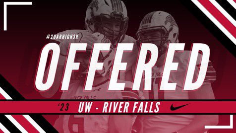 TrevorAsher2's tweet photo. Super pumped to receive my first offer from UW River Falls! Looking forward to learning more and watching them this season. Thanks @CoachWalkerRF for the great opportunity! https://t.co/xYkHOzkL6z