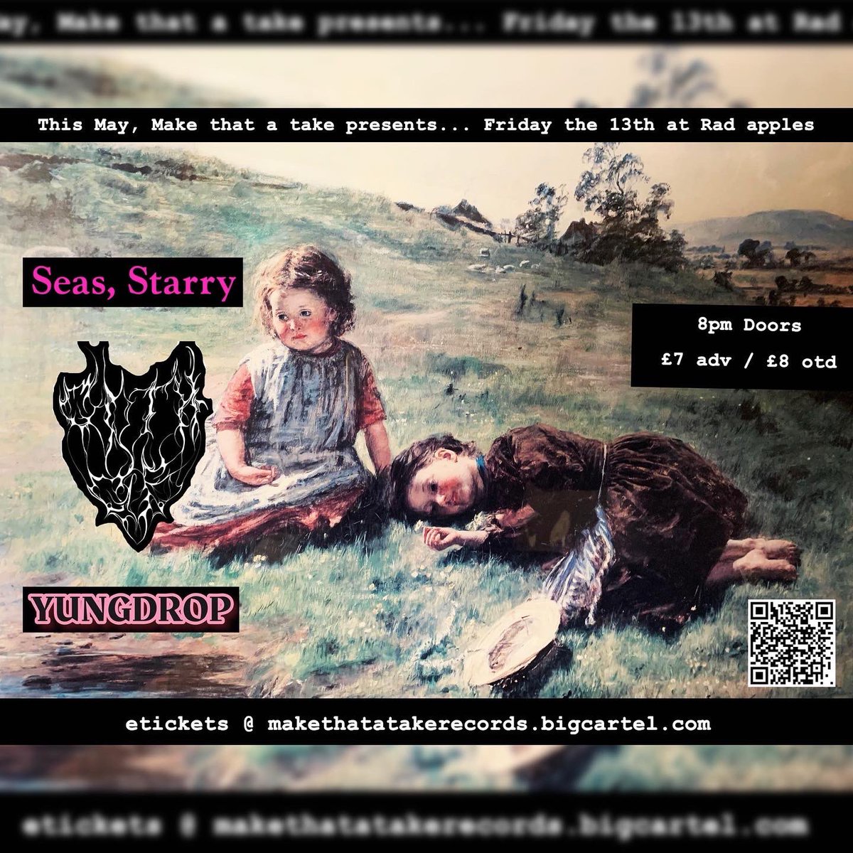 makethatatake's tweet photo. 🚨INCOMING SHOWS🔥
Four #bangers, one week!
13/05; @seasstarry #GothGF & #Yungdrop
17/05; @TheOverjoyed @skivilicious #DogEared at @BlocGlasgow
18/05; @TheOverjoyed @skivilicious #TheMarx in #Dundee
E-tix👇
https://t.co/Rhx9HWNhIt
#like #share #subscribe #fun #lolz https://t.co/r3dznumw8V