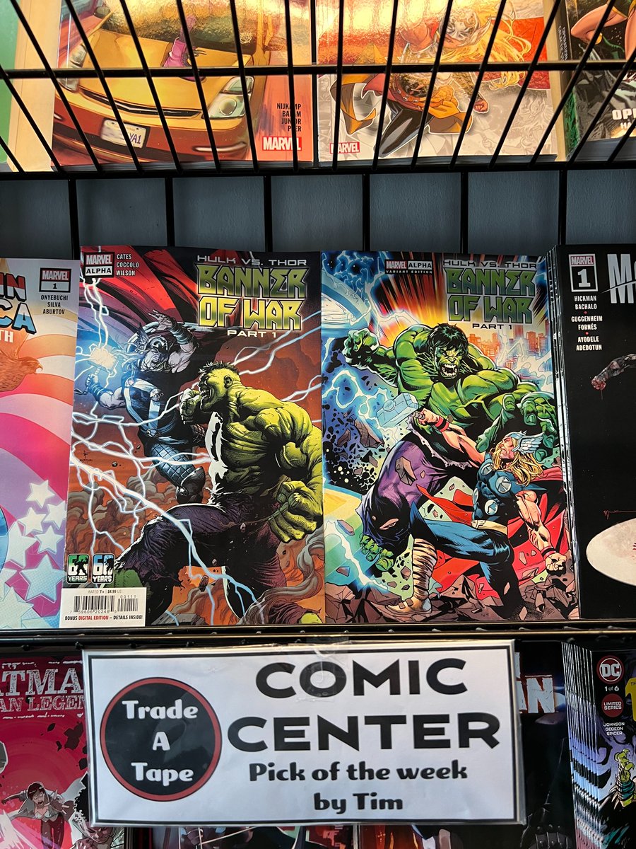 trade_tape's tweet photo. Happy #NewComicBookDay! @AngryYeti19's pick this week is Hulk vs Thor: Banner of War Alpha #1 by @Doncates @coccolo_martin from @Marvel #NCBD #HulkVsThor #BannerOfWar #Hulk #Thor #Avengers #Marvel #MarvelComics #ShopLocal #Comics https://t.co/HlbxQ4lYlE