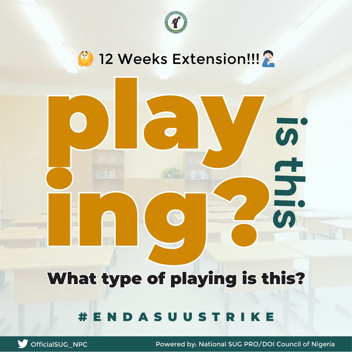 iam_olarhymes1's tweet photo. President Buhari @NGRPresident @femigbaja @LabourMinNG @NigEducation Senate President @DrAhmadLawan @ProfOsinbajo
#EndASUUStrike #IlorinProtest #EndASUUStrikeNow https://t.co/spNUQWVcXz