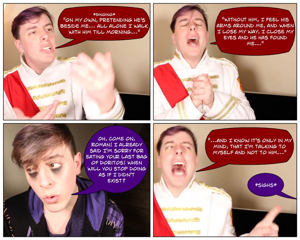 manbemel's tweet image. On My Own. Original writing parodying lyrics from "Les Miserables". CW Prinxiety
@inesmh123 @RynsFandomsFun @claudiialykke2 @CodeCarpenterB @Mad4him_76