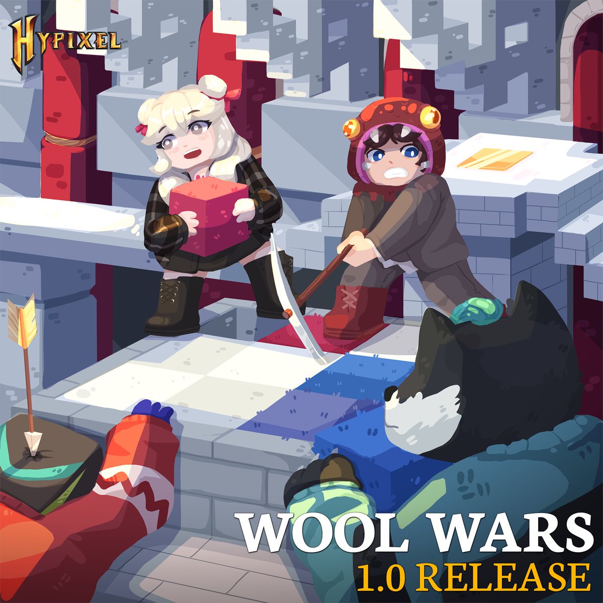 Did you hear? A wooly cool game has just been released from the PTL... Wool Wars! Join us in this sheariously awesome 1.0 release with achievements, cosmetics, and new maps!

You can find it by doing /lobby wool or with your compass!