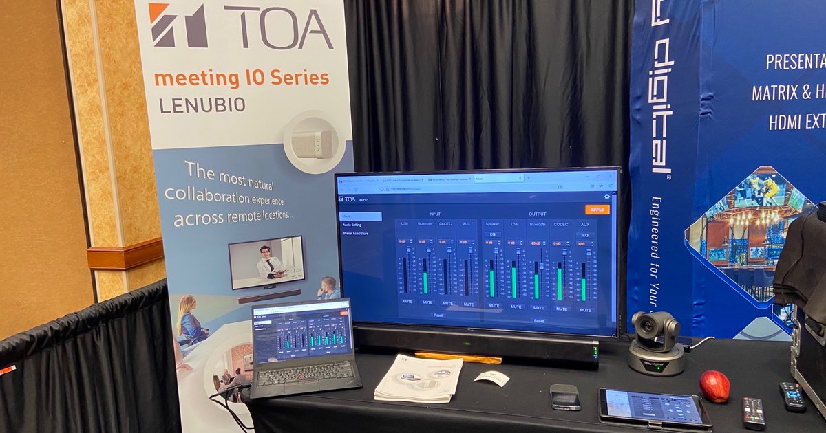 TOAELECTRONICS's tweet photo. Stop by and check out our Le"CAM"bio collaboration with Key Digital at the @cavlo_tech
event!
See for yourself how the KD-CAMUSB follows the voice of the presenter with the LENUBIO's voice-tracking technology!
#CAVLO #Booth2 #IdeateIntegrateOperate #LeCambio https://t.co/bGHMXqwwgB